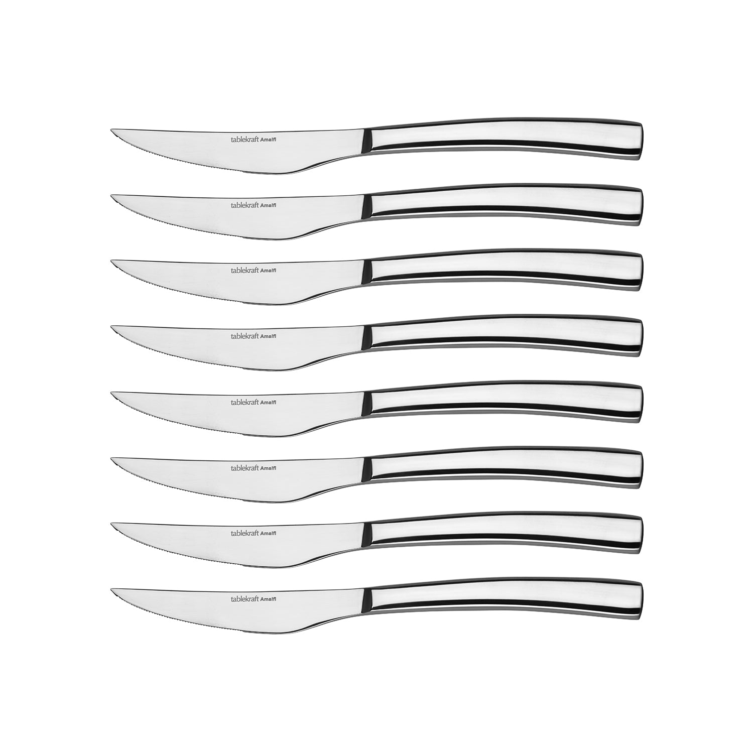 18100-118 Tablekraft Amalfi Steak Knive Set 8pc Tomkin Australia Hospitality Supplies