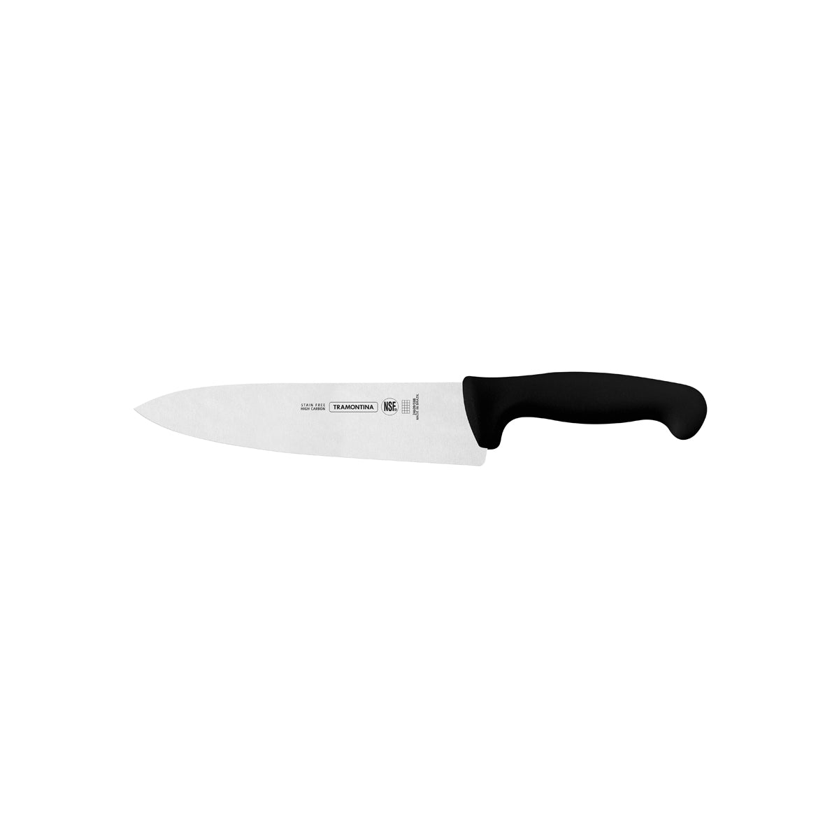 TM24609-108 Tramontina Professional Master Black Handle Chef's Knife Extra Wide with Straight Edge 200mm Tomkin Australia Hospitality Supplies