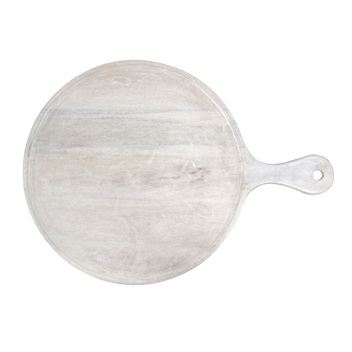 '04837 Chef Inox Mangowood Round Serving Board with Handle White 570x20mm Tomkin Australia Hospitality Supplies