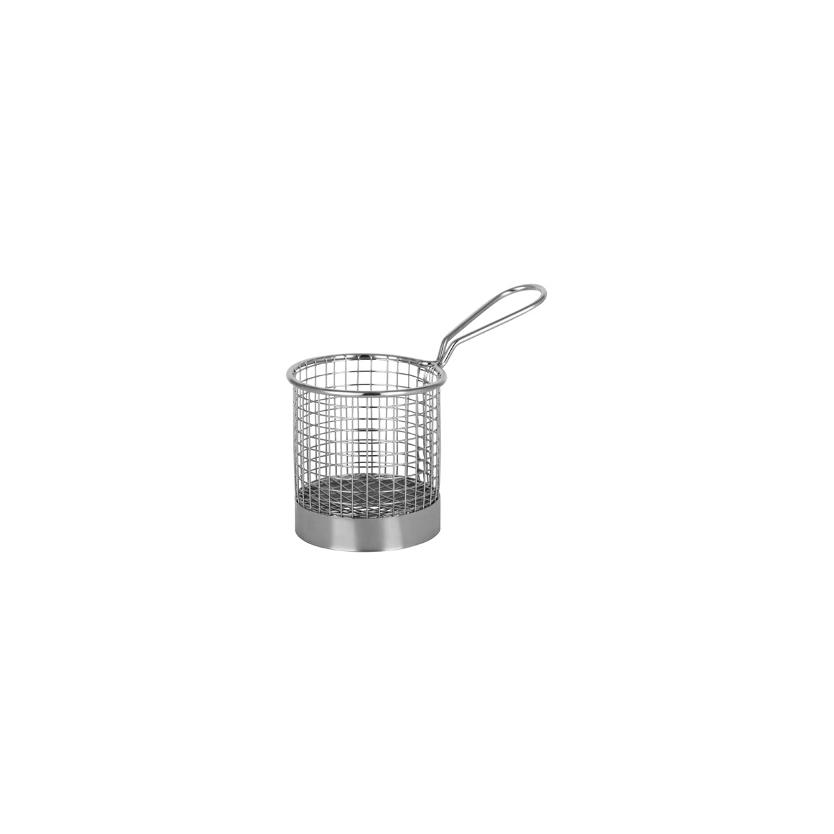 '07682 Chef Inox Wire Serving Basket Round with Handle 90x95mm Tomkin Australia Hospitality Supplies