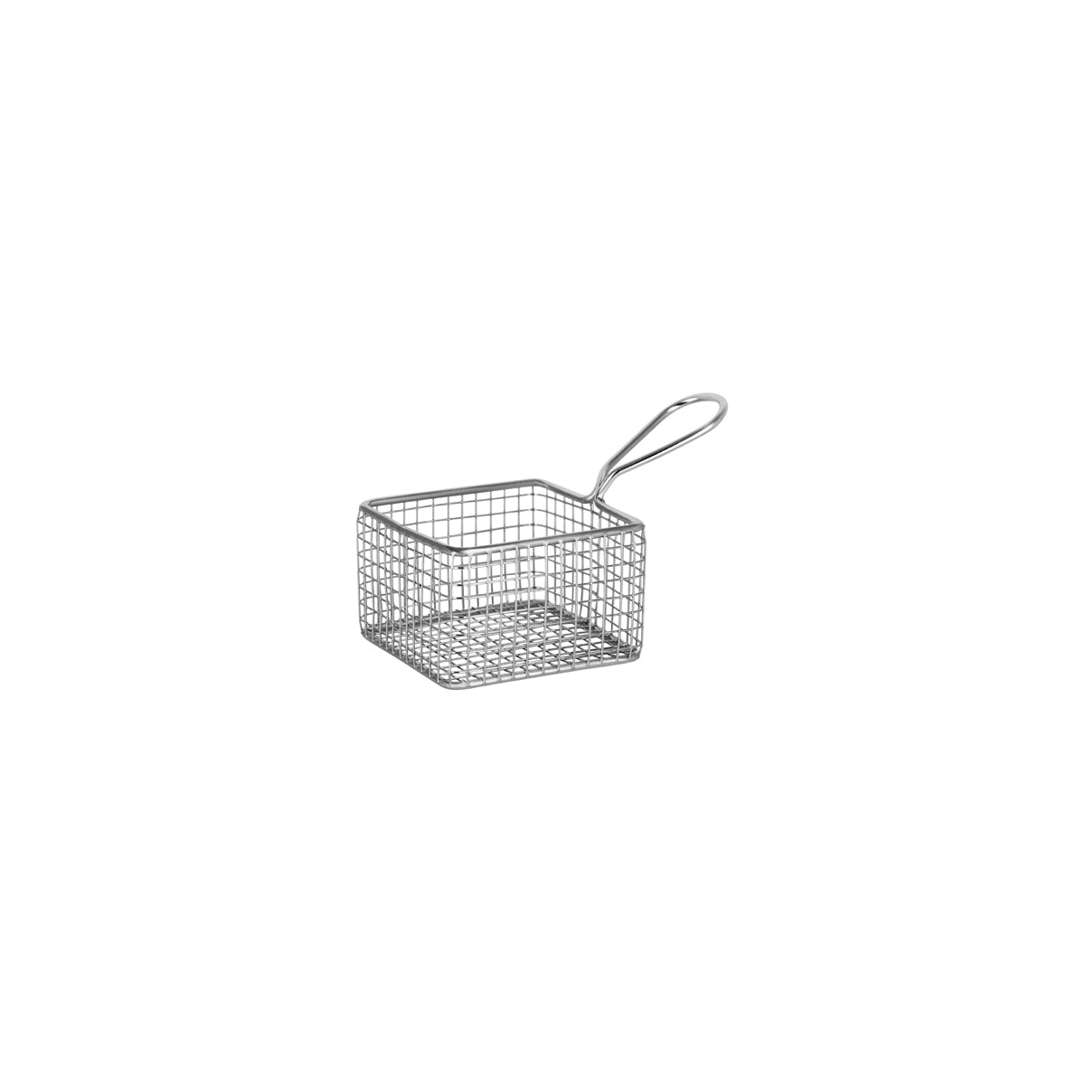 '07685 Chef Inox Wire Serving Basket Square with Handle 100x100x75mm Tomkin Australia Hospitality Supplies