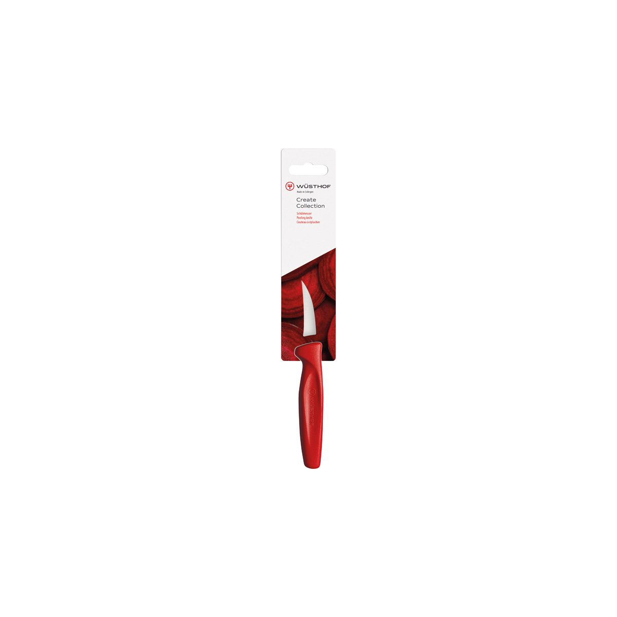 28481 Wusthof Create Peeling Knife Red Handle 60mm Tomkin Australia Hospitality Supplies