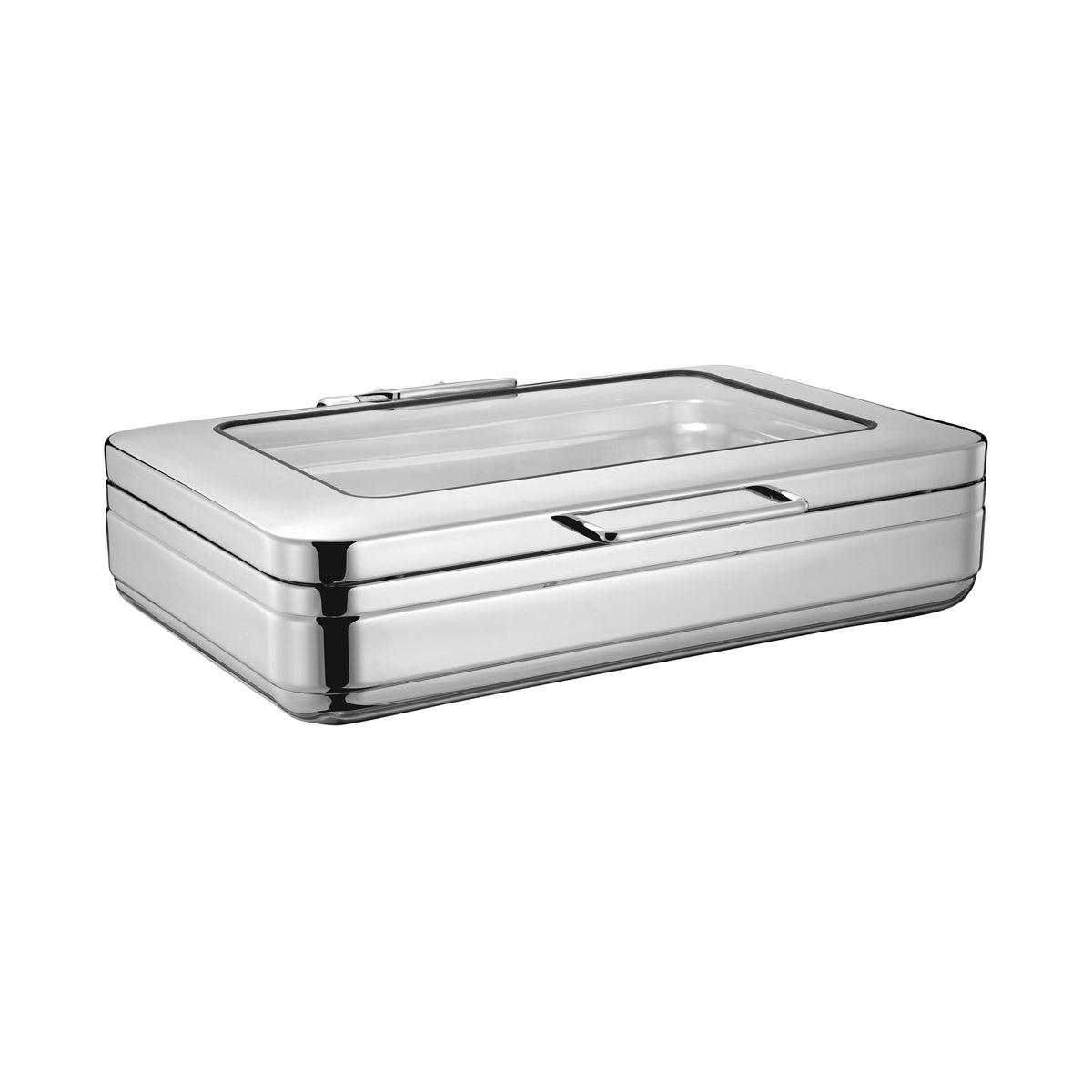 54901 Chef Inox Induction Chafer 18/8 Stainless Steel 1/1 Size with Glass Lid Tomkin Australia Hospitality Supplies
