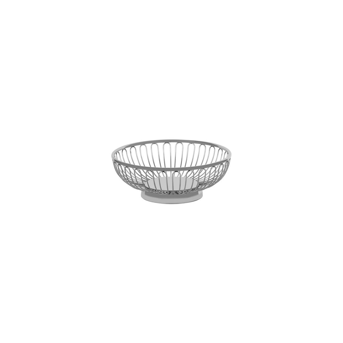 70355 Chef Inox Round Wire Basket Solid Base Stainless Steel 172x60mm Tomkin Australia Hospitality Supplies