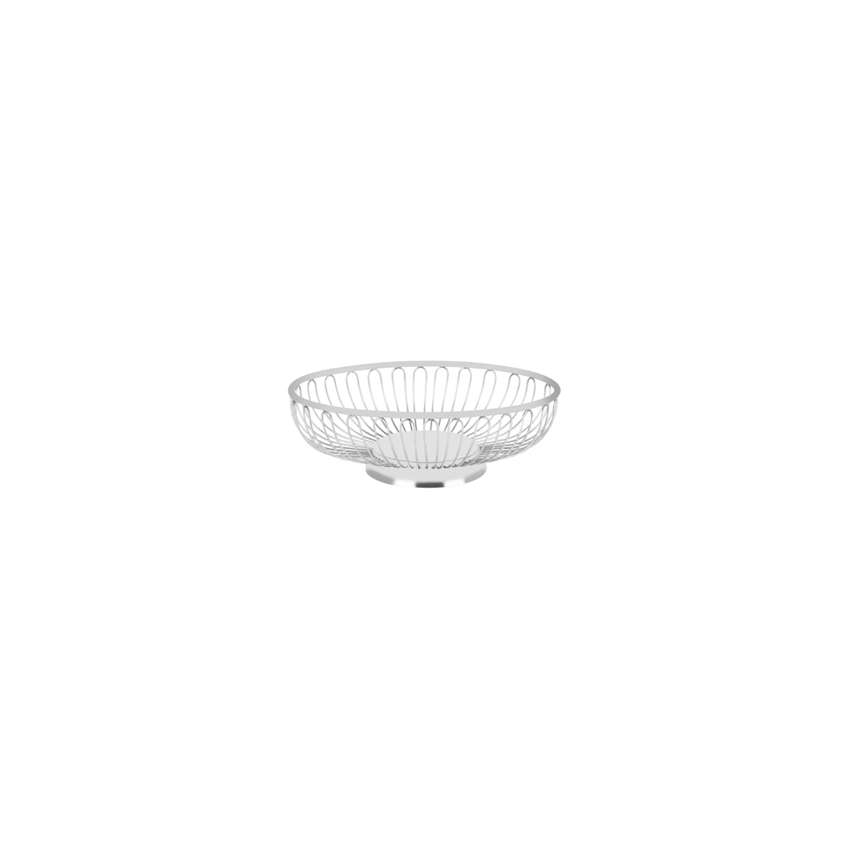 70358 Chef Inox Oval Wire Basket Solid Base Stainless Steel 198x145x60mm Tomkin Australia Hospitality Supplies