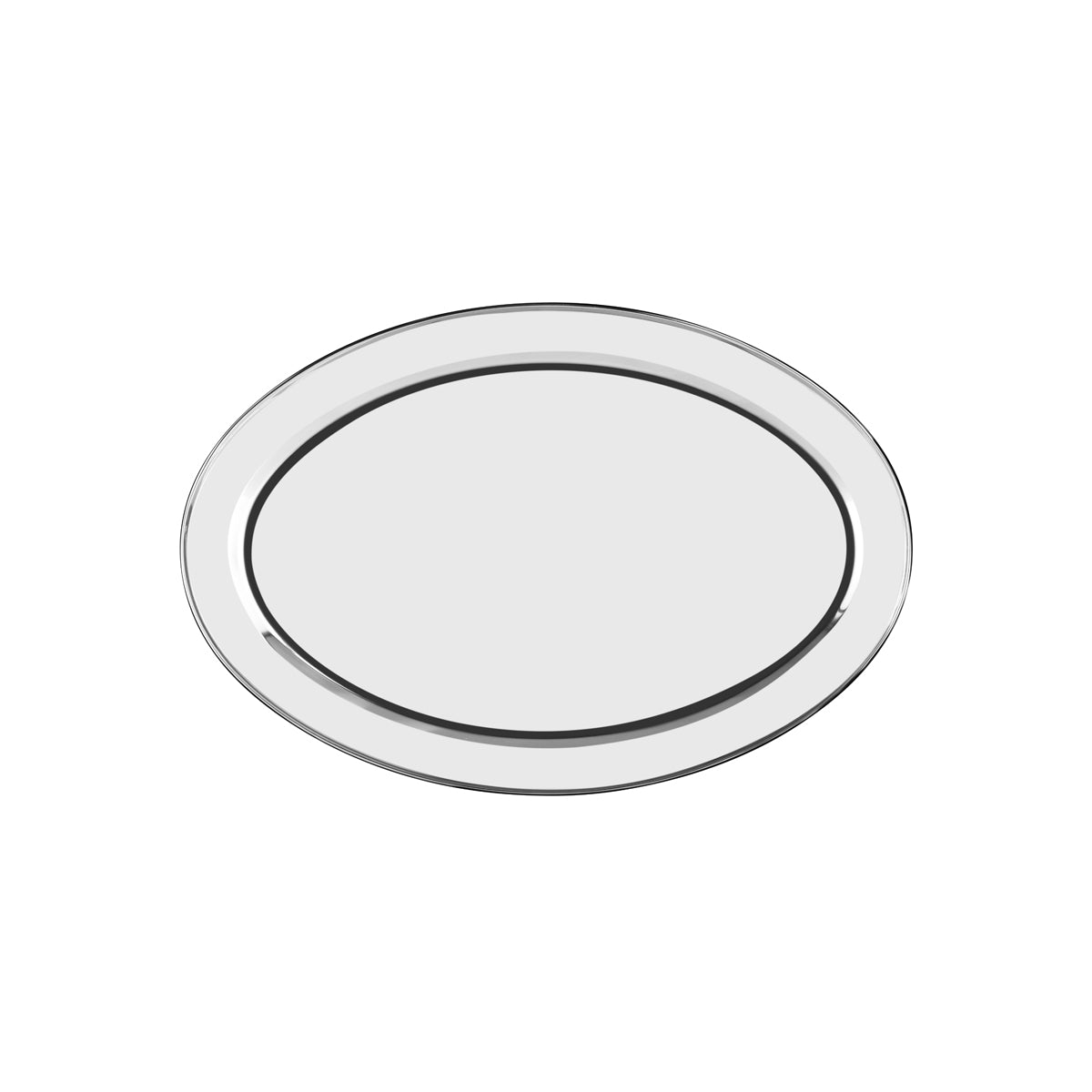 70718 Chef Inox Oval Platter Rolled Edge Stainless Steel 450x355mm Tomkin Australia Hospitality Supplies
