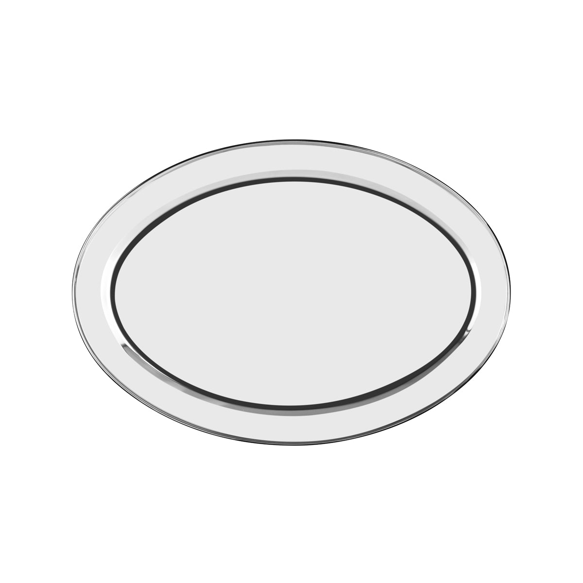 70720 Chef Inox Oval Platter Rolled Edge Stainless Steel 500x395mm Tomkin Australia Hospitality Supplies
