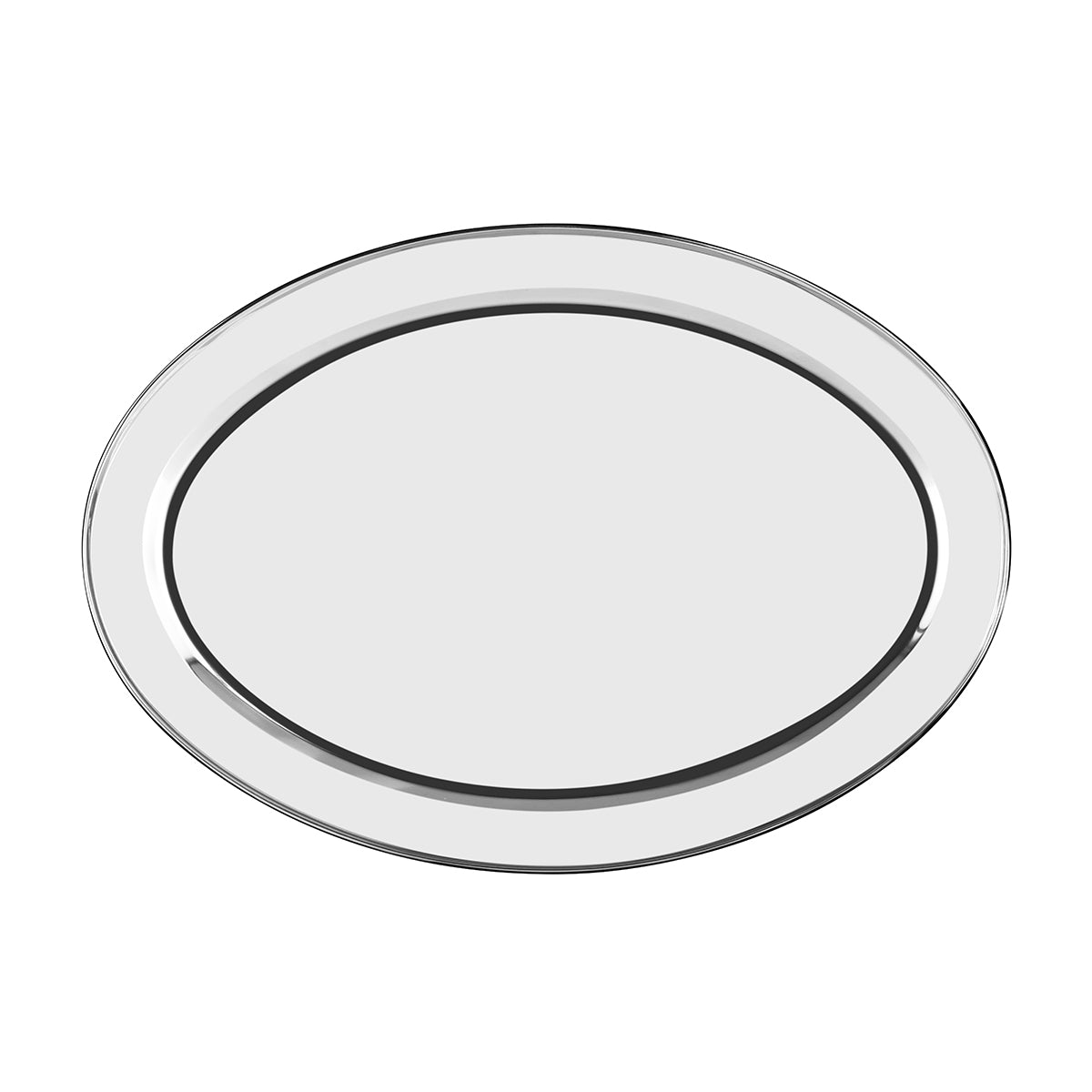70724 Chef Inox Oval Platter Rolled Edge Stainless Steel 600x478mm Tomkin Australia Hospitality Supplies