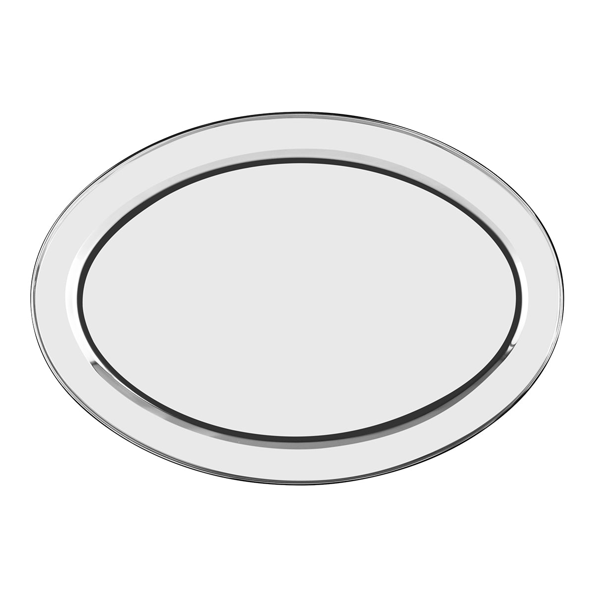 70726 Chef Inox Oval Platter Rolled Edge Stainless Steel 650x530mm Tomkin Australia Hospitality Supplies