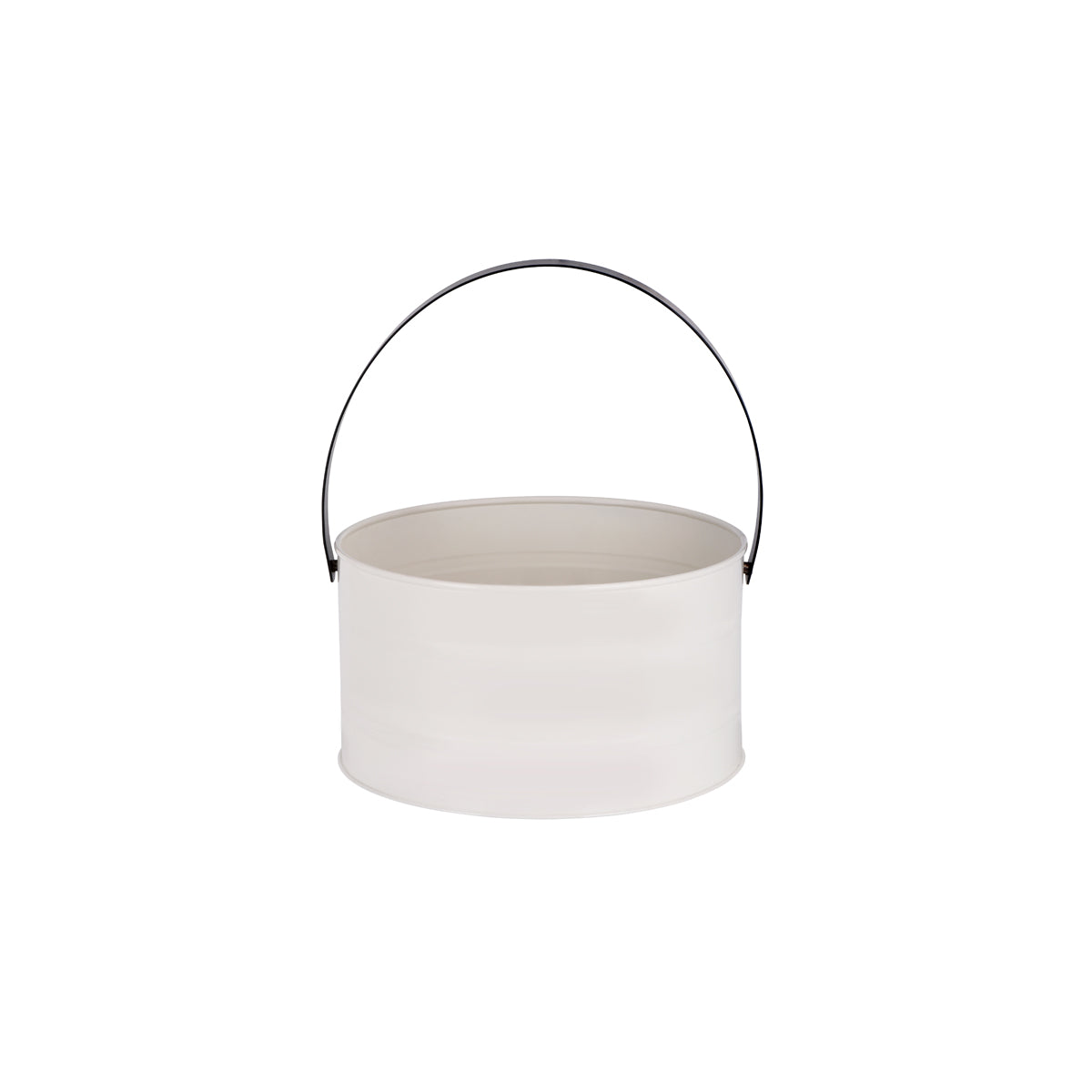 78840 Chef Inox Coney Island Creme Powder Coated Round Pail with Leather Handle 285x150mm Tomkin Australia Hospitality Supplies