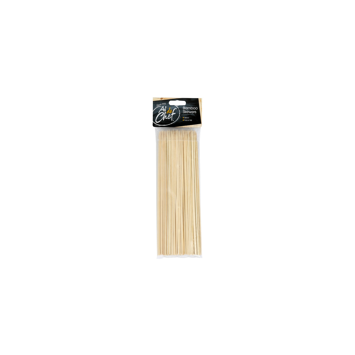 ADC6026 Ai De Chef Bamboo Skewers 250mm Pack 100  Tomkin Australia Hospitality Supplies