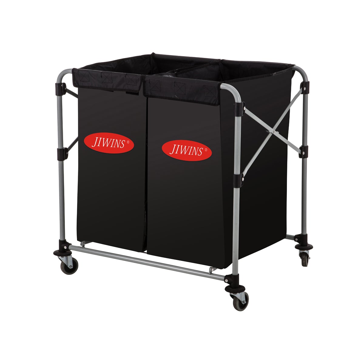 JW-XC300M Jiwins Collapsible Laundry Cart with 2 x 150Lt Vinyl Bags Tomkin Australia Hospitality Supplies