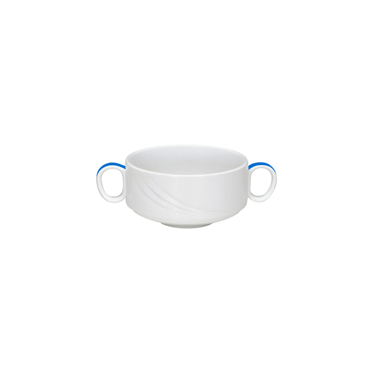 SH9182740/62961 Donna Senior Decor Stackable Soup Cup with 2 Handles with Medium Blue Band 108x66mm / 480ml Tomkin Australia Hospitality Supplies
