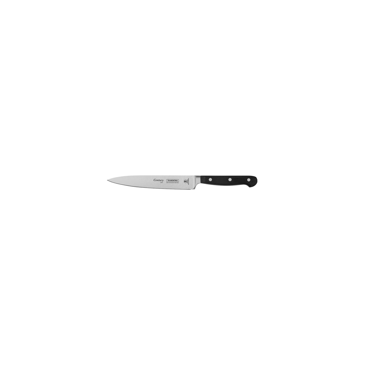 TM24010/106 Tramontina Century Kitchen Knife Curved Blade with Forged Handle Black 152mm Tomkin Australia Hospitality Supplies