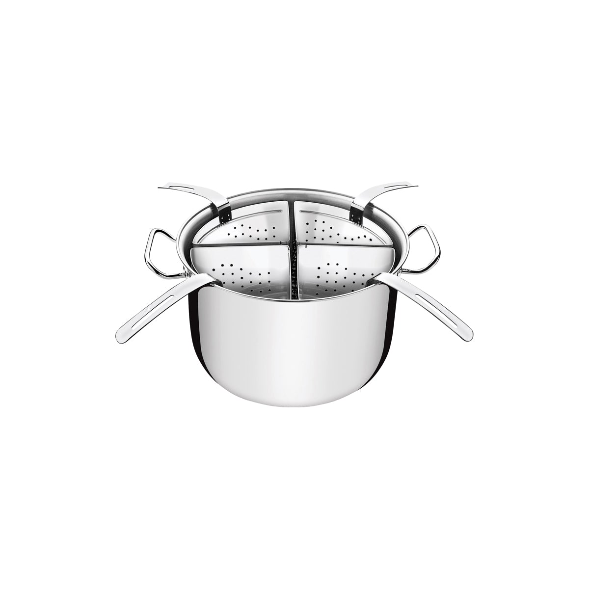 TM65620/411 Tramontina Professional Stock Pot with 4 x Pasta Inserts Stainless Steel 300mm Tomkin Australia Hospitality Supplies