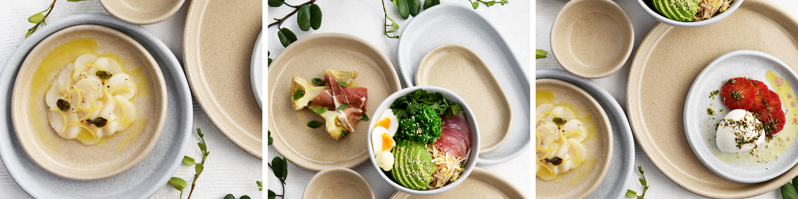 Tablekraft Naturals Collection: Organic shapes in neutral hues