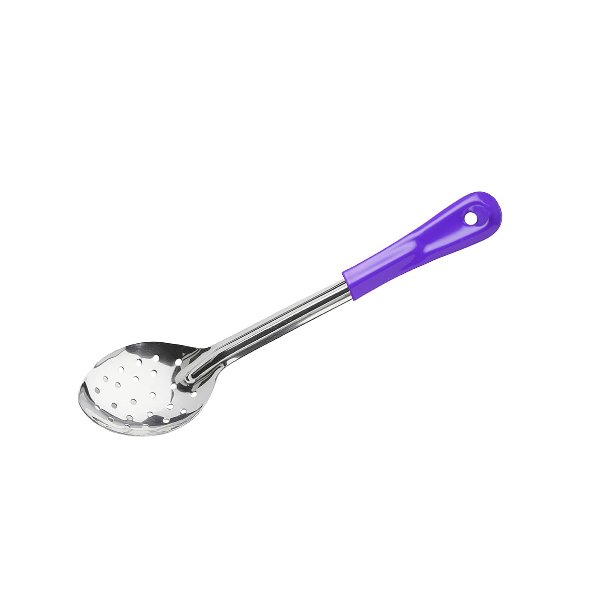 Basting Spoon Perforated Stainless Steel Purple Handle 330mm