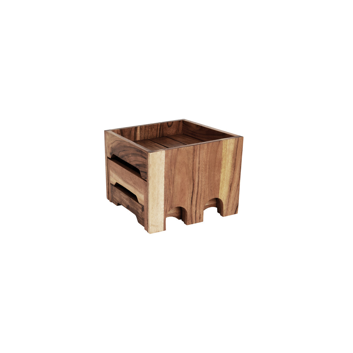 04774 Chef Inox Serve Acacia 3-Tier Nesting Buffet Riser Set Tomkin Australia Hospitality Supplies