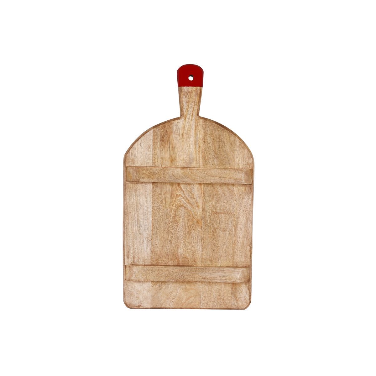04997 Chef Inox Serve Mangowood Rectangular Serving Board with Red Handle 520x280x40mm Tomkin Australia Hospitality Supplies