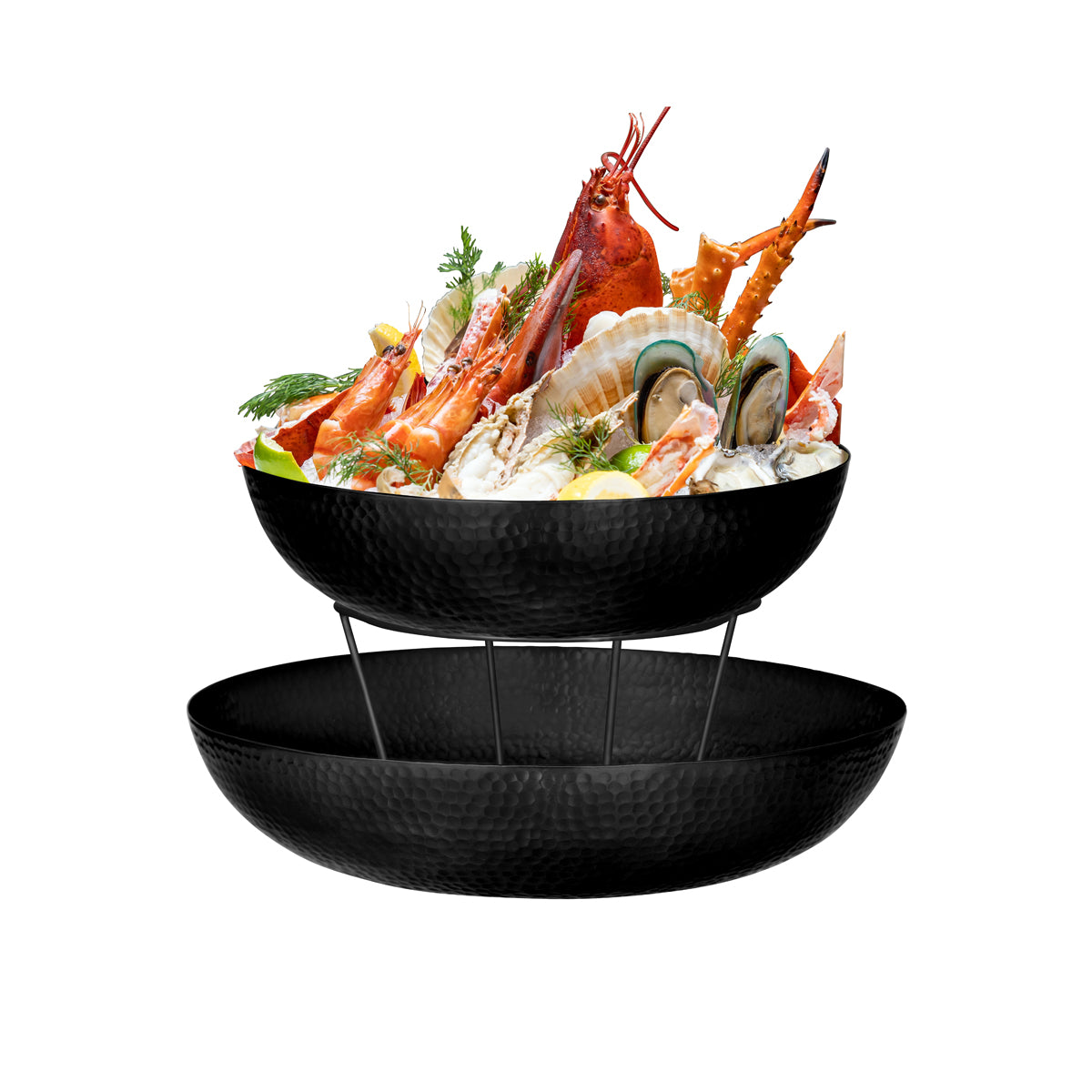 06935 Chef Inox Buffet Serve Round Riser Stainless Steel 195x285x190mm Matt Black Tomkin Australia Hospitality Supplies