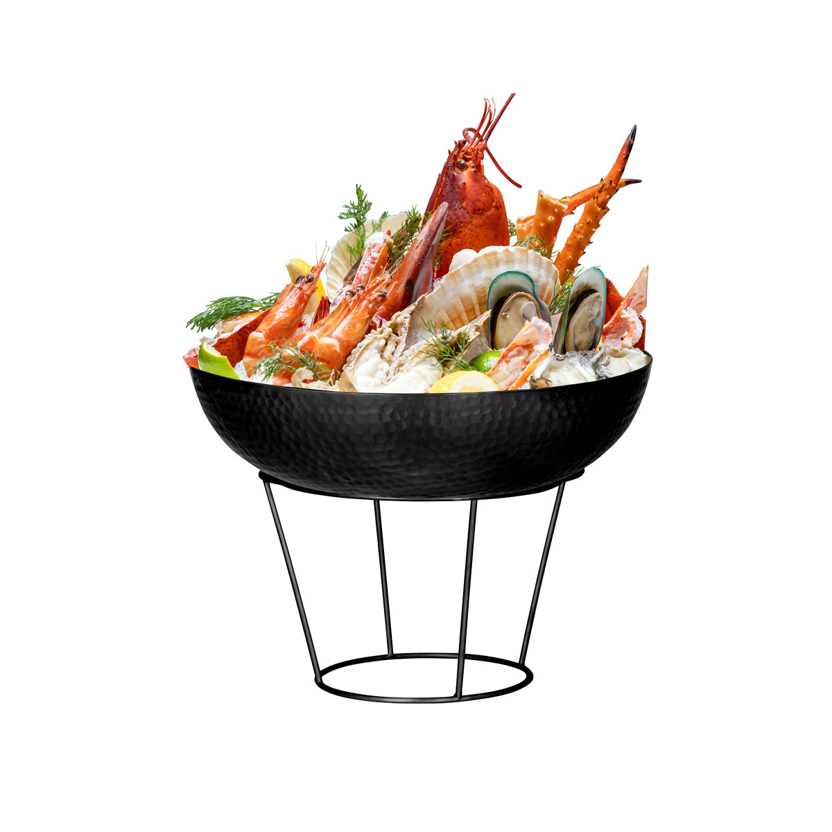 06934 Chef Inox Buffet Serve Round Riser Stainless Steel 150x200x190mm Matt Black Tomkin Australia Hospitality Supplies