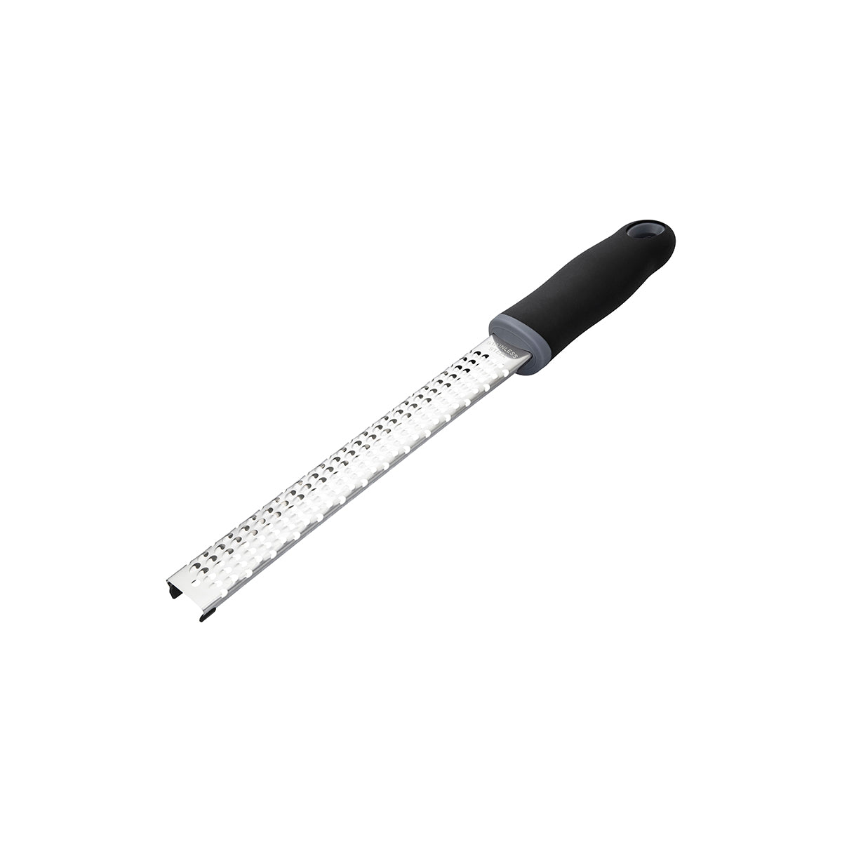 07371 Chef Inox Long Plane Fine Grater with Black Handle 325mm Tomkin Australia Hospitality Supplies