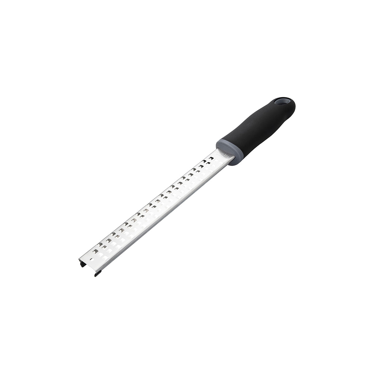 07373 Chef Inox Long Plane Coarse Grater with Black Handle 325mm Tomkin Australia Hospitality Supplies