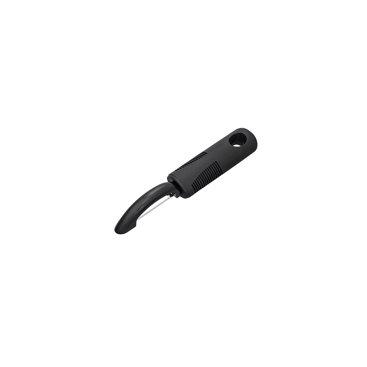 07380 Chef Inox Easy Grip Peeler Stainless Steel with Black Handle 180mm Tomkin Australia Hospitality Supplies