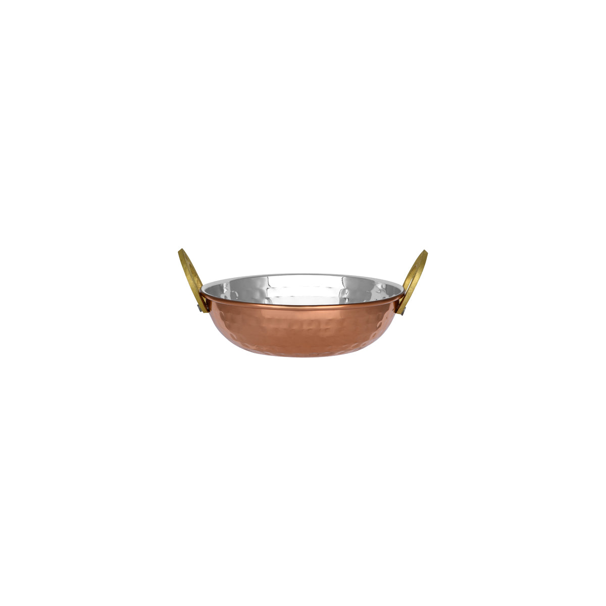 07495 Chef Inox Kadhi Bowl with Handles Copper Plate 145x45mm Tomkin Australia Hospitality Supplies