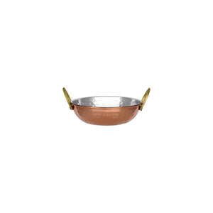 Kadai Bowl with Handles Copper Plate 145x45mm