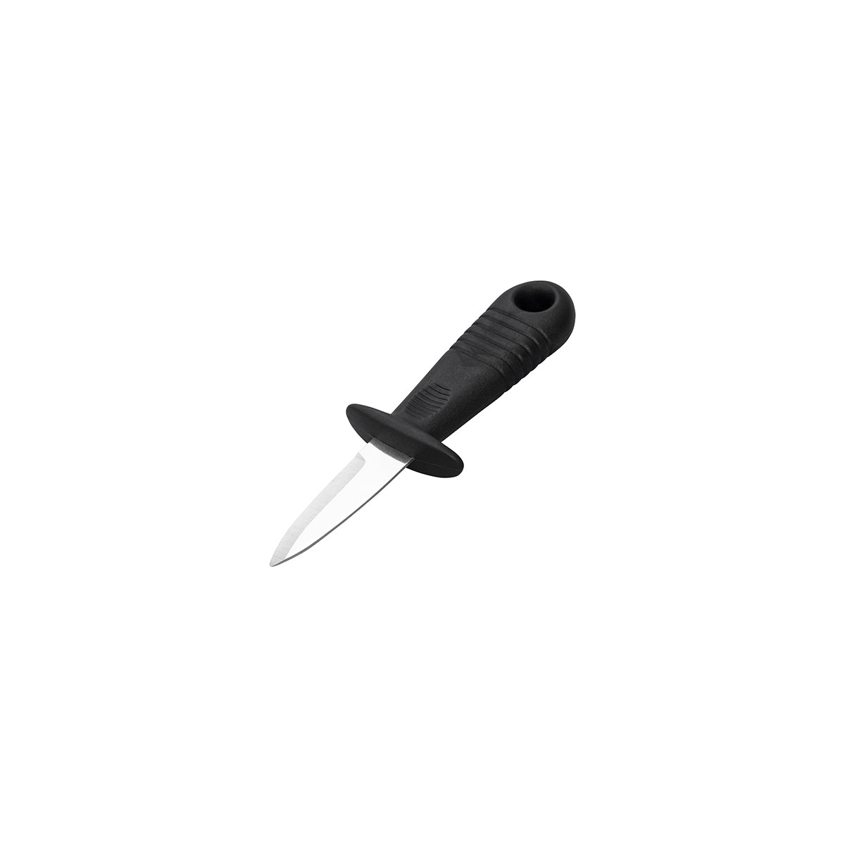 07563 Chef Inox Oyster Knife Stainless Steel with Black Handle 146mm Tomkin Australia Hospitality Supplies