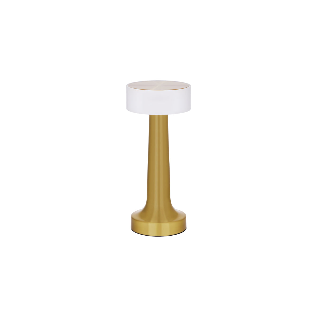 1000130 Tablekraft Ambience Aura Cordless LED Table Lamp Brushed Brass 90x205mm Tomkin Australia Hospitality Supplies