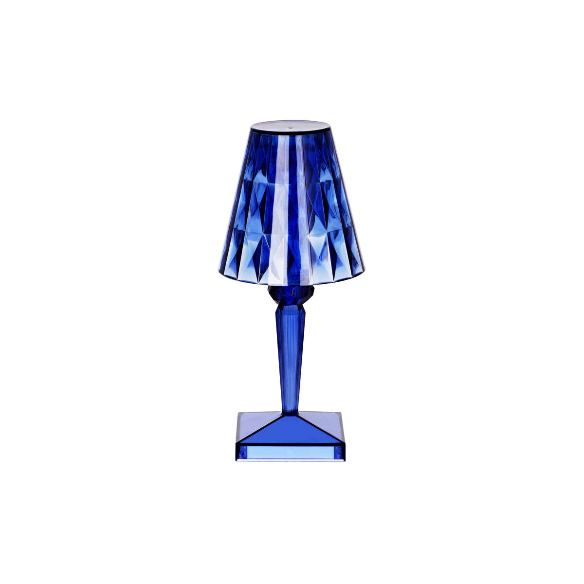 1000152 Tablekraft Ambience Crystal Cordless LED Table Lamp Blue Tomkin Australia Hospitality Supplies