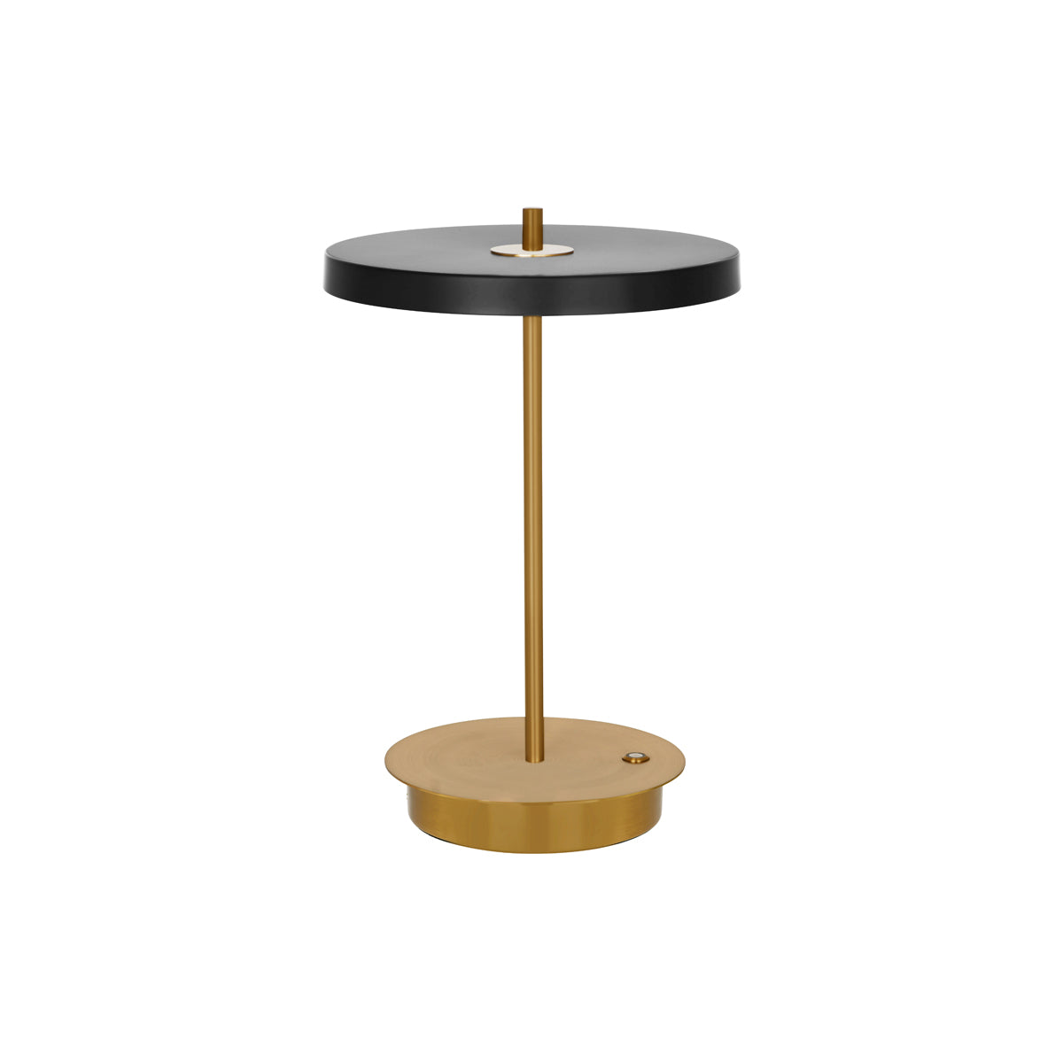 1000205 Tablekraft Camilla Cordless LED Table Lamp Brass Black 200x280mm Tomkin Australia Hospitality Supplies