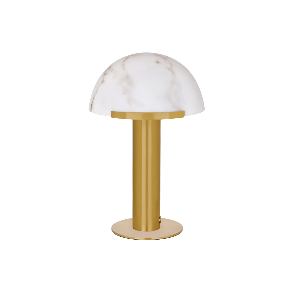 1000210 Tablekraft Phoebe Cordless LED Table Lamp Brass with Alabaster Shade 300x420mm Tomkin Australia Hospitality Supplies