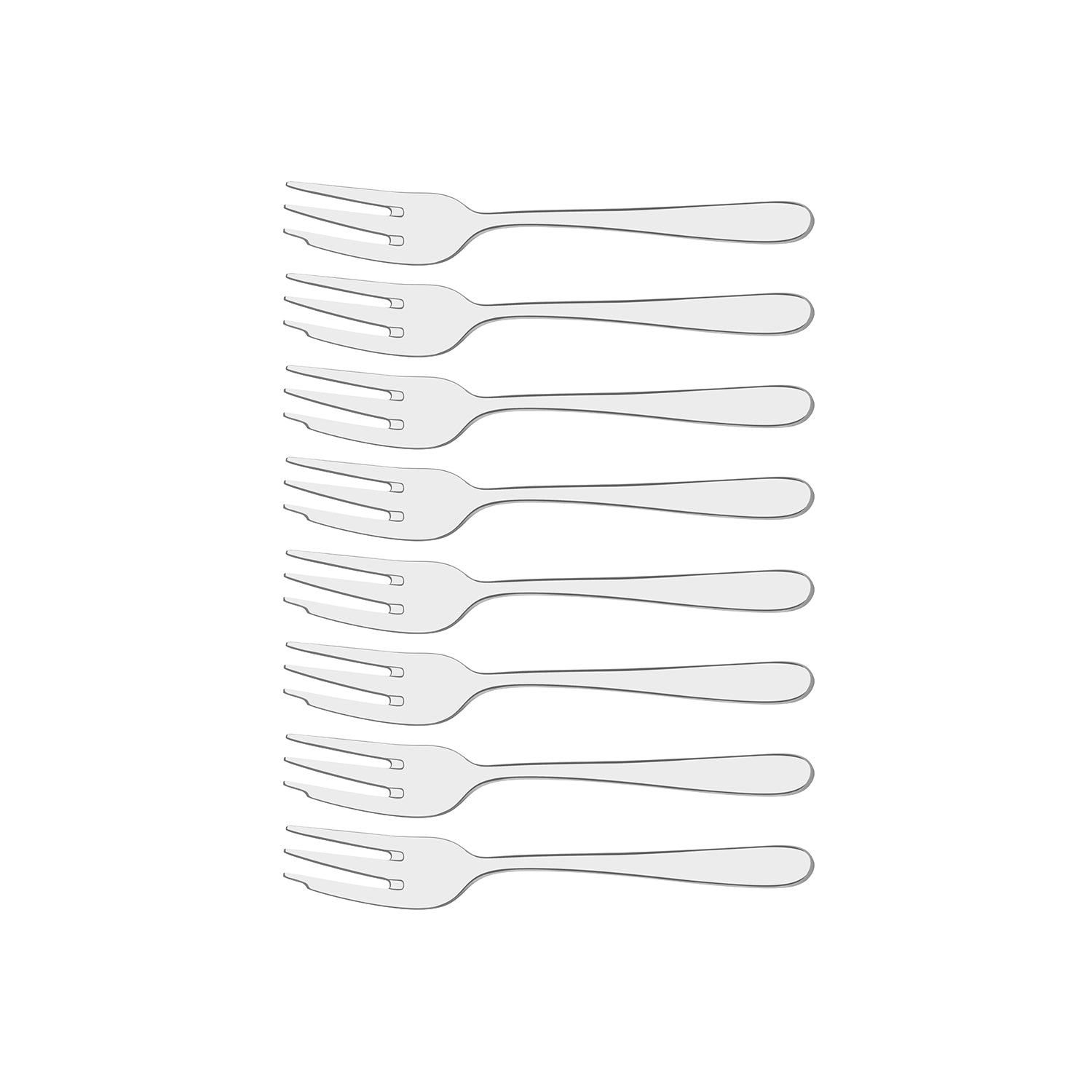 12600-103 Tablekraft Aero Dawn Cake Fork Set 8pc Tomkin Australia Hospitality Supplies
