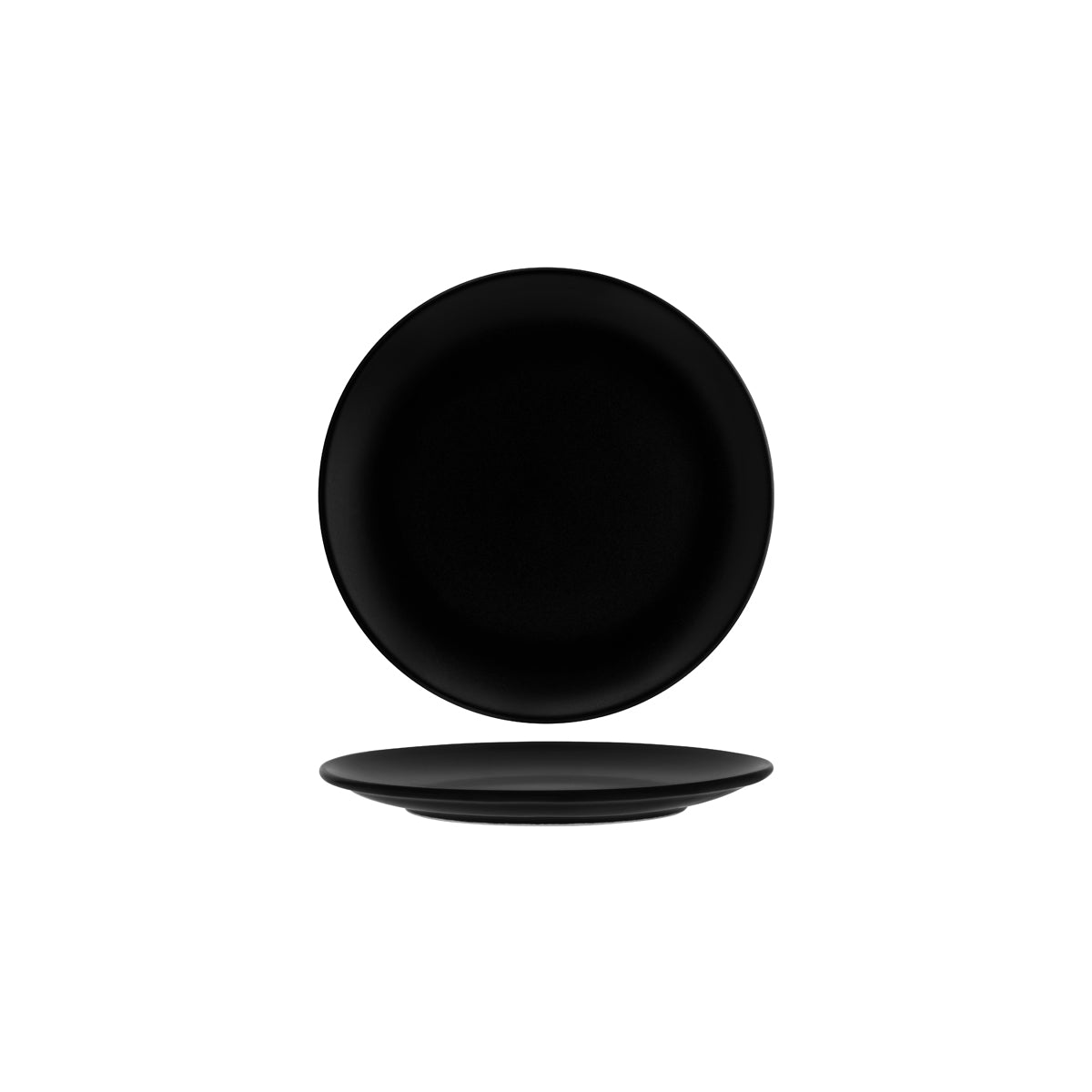 130722 Bonna Notte Black Round Coupe Plate 230x23mm Tomkin Australia Hospitality Supplies