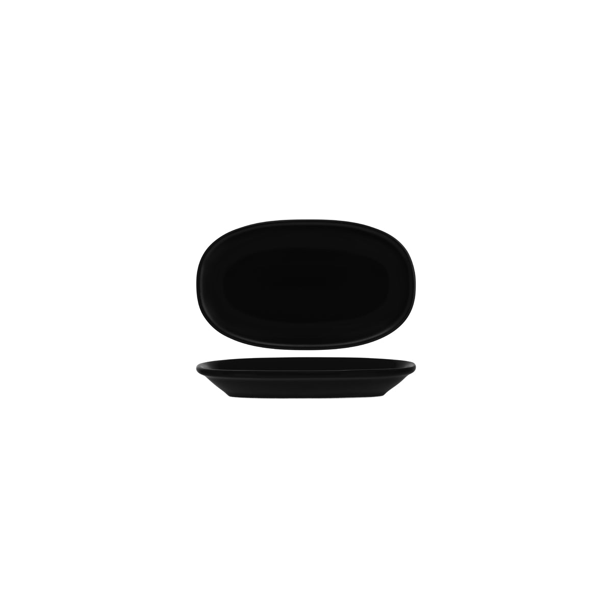 130771 Bonna Notte Black Oval Coupe Dish 190x110x26mm Tomkin Australia Hospitality Supplies
