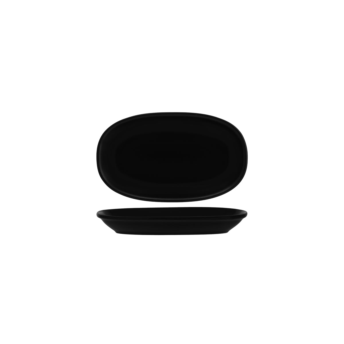 130772 Bonna Notte Black Oval Coupe Dish 240x140x30mm Tomkin Australia Hospitality Supplies