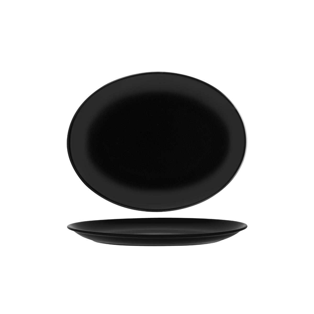 130775 Bonna Notte Black Oval Coupe Platter 310x240x30mm Tomkin Australia Hospitality Supplies