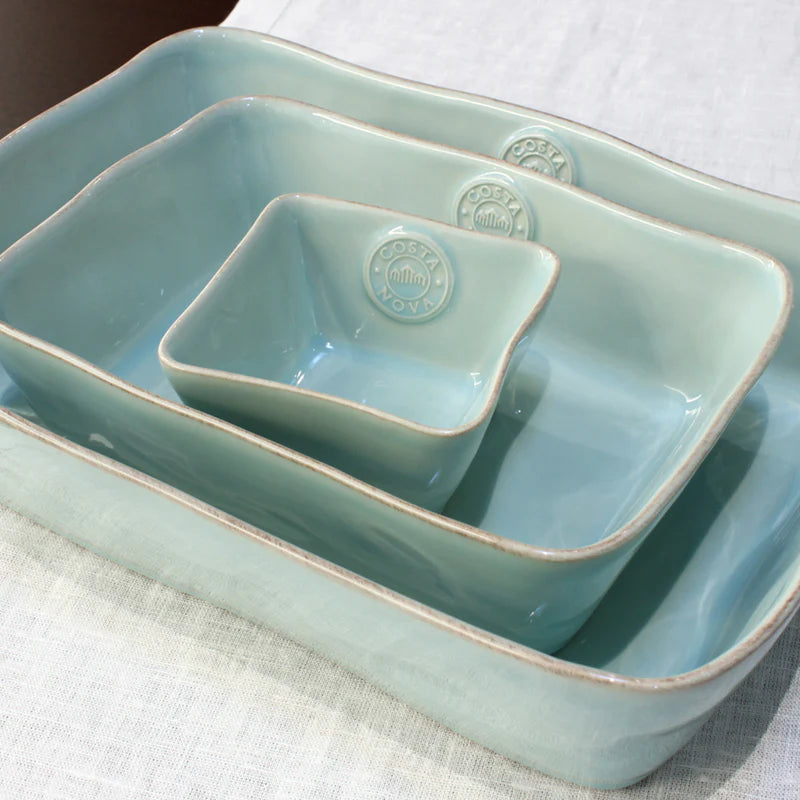 201300 Costa Nova Nova Turquoise Rectanglular Baker 257x186mm Tomkin Australia Hospitality Supplies