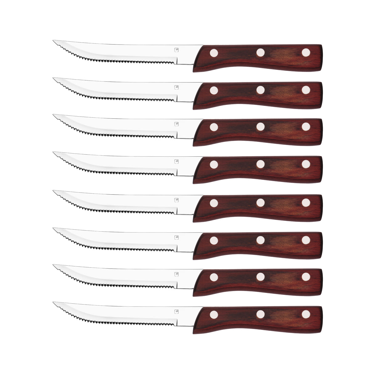 20676-8 Tablekraft Steak Knive Jumbo Pointed Tip Pakkawood Set 8pc Tomkin Australia Hospitality Supplies