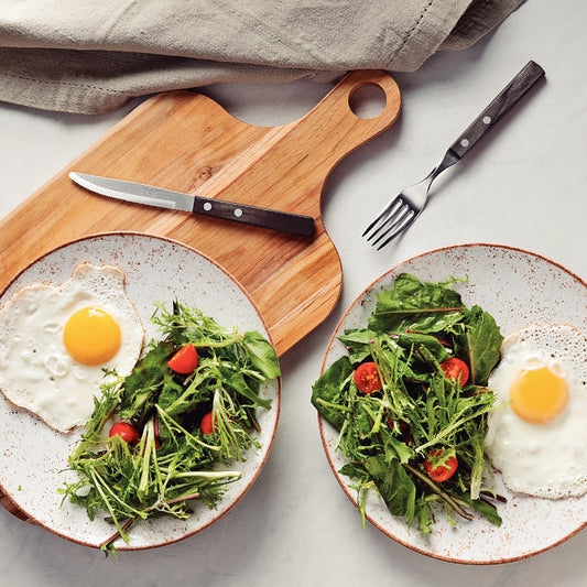 Churrasco Steak Knife Serrated Narrow Blade with Polywood Handle Brown 102mm