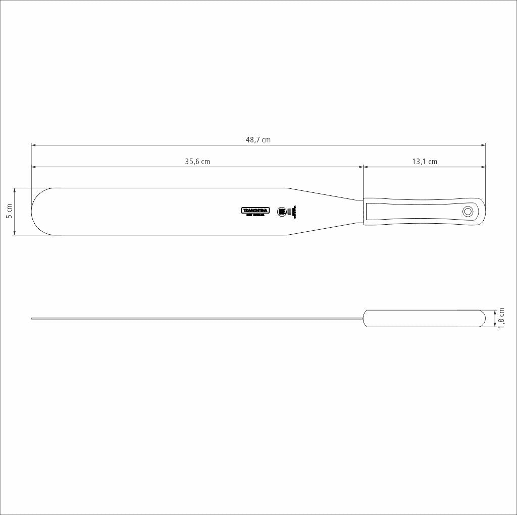 Professional Master Bakers Spatula Straight White 357mm