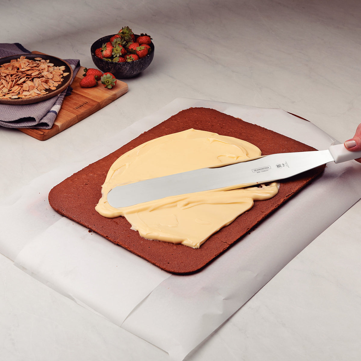 Professional Master Bakers Spatula Straight White 357mm