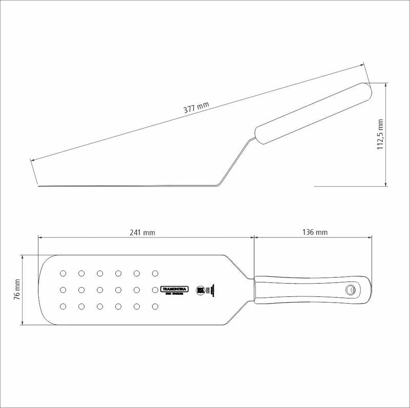 TM24680/189 Tramontina Professional Master Slotted Spatula Angled Wide White 229mm Tomkin Australia Hospitality Supplies