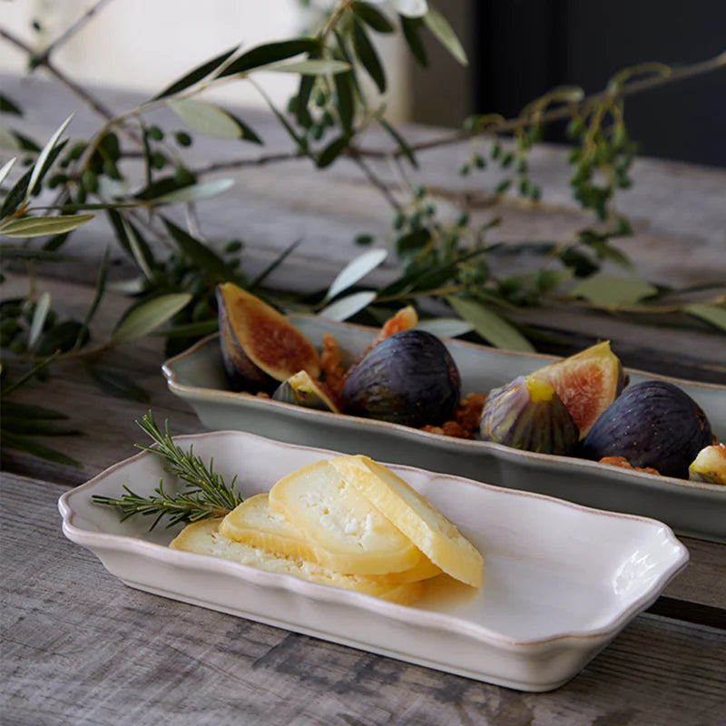 300019 Costa Nova Alentejo White Rectangular Tray 212x103mm Tomkin Australia Hospitality Supplies