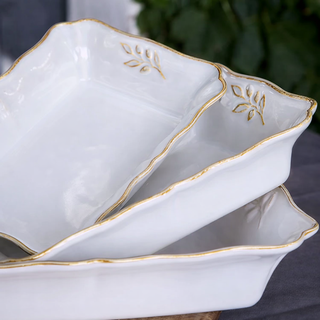 300021 Costa Nova Alentejo White Rectangular Baker 251x182mm Tomkin Australia Hospitality Supplies