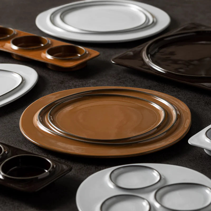 Ambar Dark Caramel Round Plate 281mm