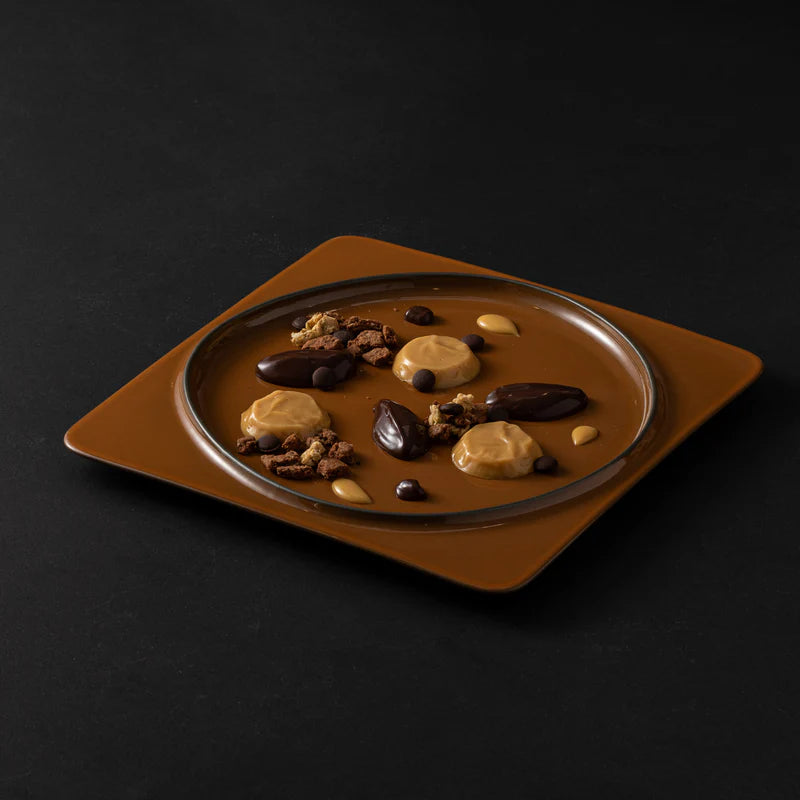 300114 Costa Nova Âmbar Dark Caramel Square Plate 271x271mm Tomkin Australia Hospitality Supplies